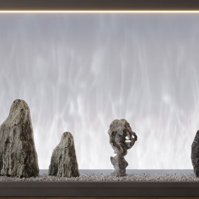 石头洗墙灯 石头背景墙