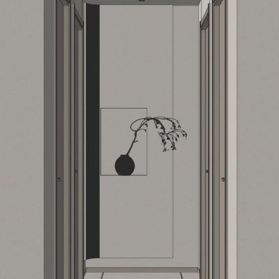 奶油 诧寂风 禅意 造型灯带 花瓶 走廊 端景 玄关