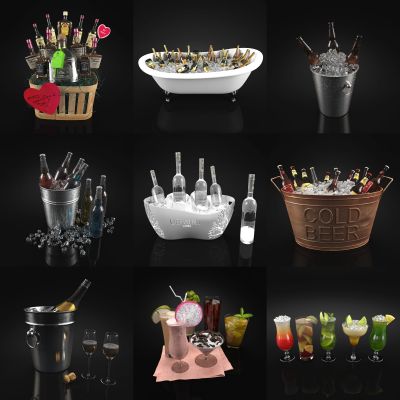 聚会party酒瓶 香槟啤酒洋酒 果酒饮品 酒桶冰镇wine