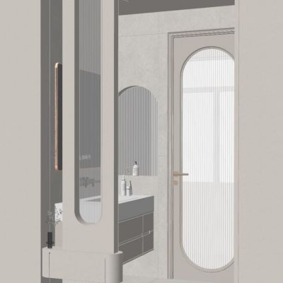 北欧 奶油 中古风 造型 隔断 干湿分离 干区