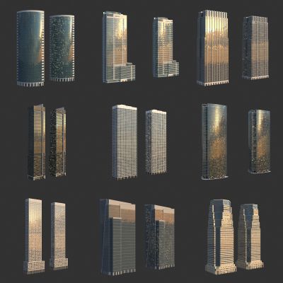 夜景建筑 夜景楼 商业写字楼 办公楼