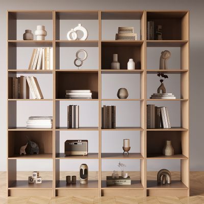 中古风书架 书本书籍 图书杂志 书刊 饰品摆件 落地书架 置物架储物架