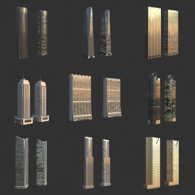 夜景建筑 夜景楼 商业写字楼 办公楼