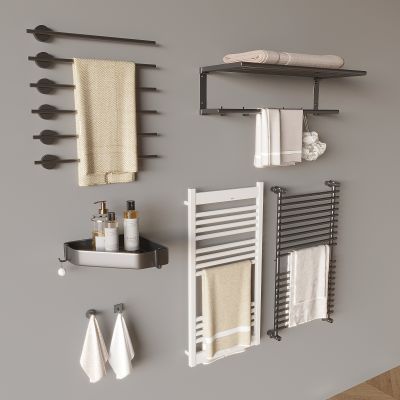现代毛巾架 置物架 电热毛巾架 三角篮 毛巾杆 挂衣钩 卫浴小件