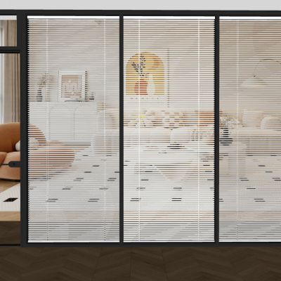 现代办公室隔断 百叶帘玻璃隔断