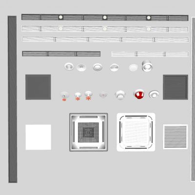 现代空调出风口 空调排风口 长条出风口 烟感喷淋