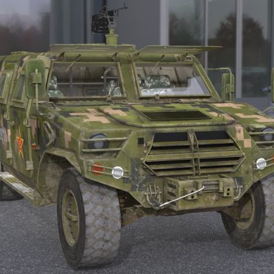 中国人民解放军东风猛士CSK131型装甲突击车越野车战车汽车