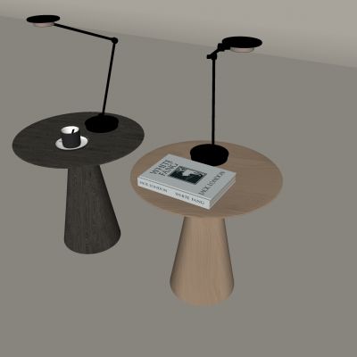 现代边几圆几 咖啡 书本书籍 台灯 阅读灯