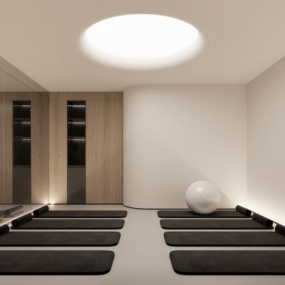 瑜伽馆CAD施工图+效果图