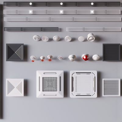 现代空调出风口 空调排风口 长条出风口 烟感喷淋