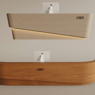 中古风前台 接待前台 服务台 苹果电脑 公司办公前台 吧台