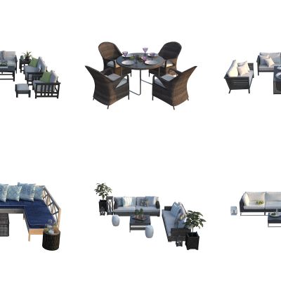 户外休闲沙发 户外餐桌 沙发茶几组合