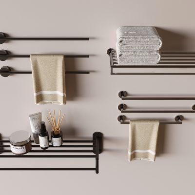 现代毛巾架 毛巾杆 毛巾置物架 洗漱用品 卫浴小件
