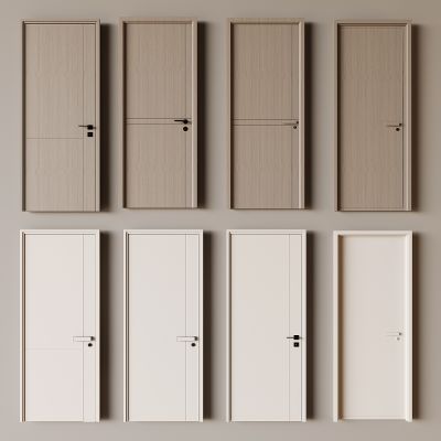 现代奶油风单开门 奶油风室内平开门 原木单开门 卧室平开门