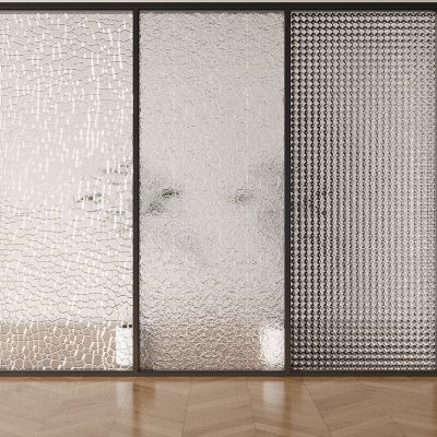 现代玻璃隔断 龟纹玻璃隔断 纹理玻璃 玄关隔断