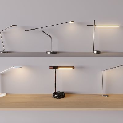 现代极简台灯 简约阅读灯 卧室台灯 书桌台灯 北欧置物架