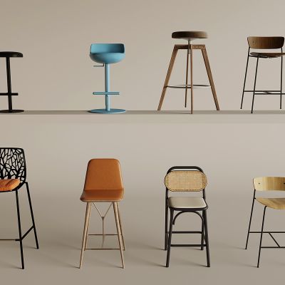 现代吧椅 吧凳 藤编吧椅 雕花靠背吧凳 无扶手吧台椅 高脚凳