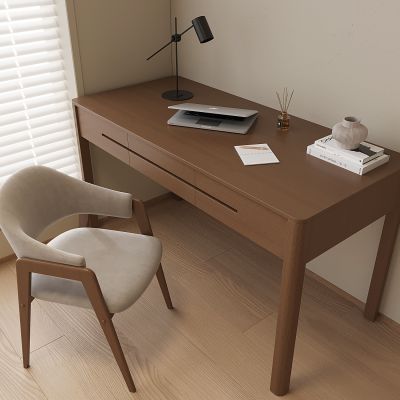 中古风书桌椅组合 笔记本电脑 台灯阅读灯 中古风书桌 扶手椅