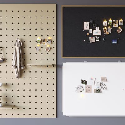 现代洞洞板 墙饰板 置物架 装饰墙 黑板 白板 便签墙照片墙