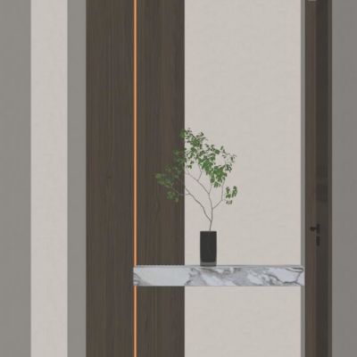 现代 奶油 轻奢风 弧形 造型顶 走廊 端景 玄关