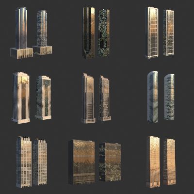 夜景建筑 夜景楼 商业写字楼 办公楼