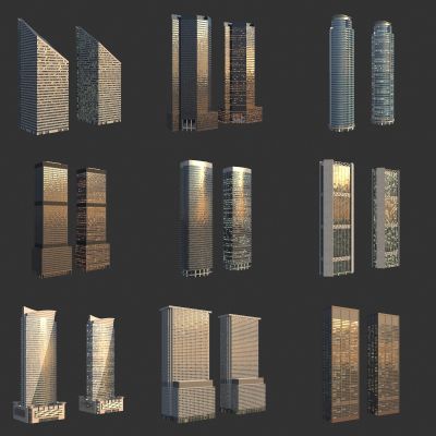 夜景建筑 夜景楼 商业写字楼 办公楼