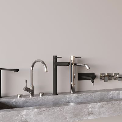 现代水龙头 拉丝不锈钢水龙头 台盆龙头 厨房卫生间水龙头