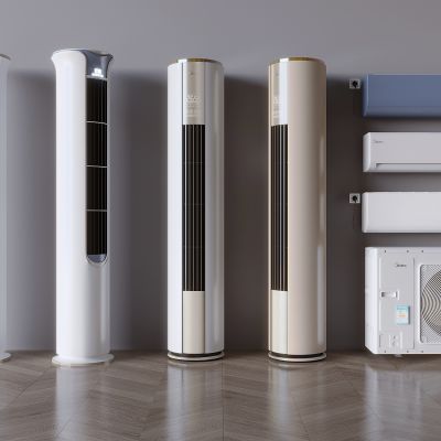 现代空调 落地圆柱空调 壁挂墙挂式空调 空调外机 客厅卧室空调