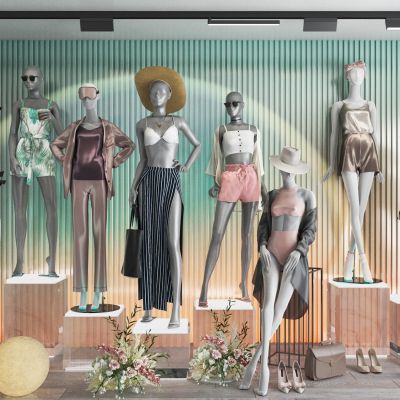 现代内衣模特组合