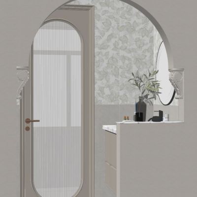 法式 奶油 中古风 石膏造型 柱头 干湿分离 干区