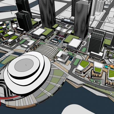 现代商业街_高层办公楼