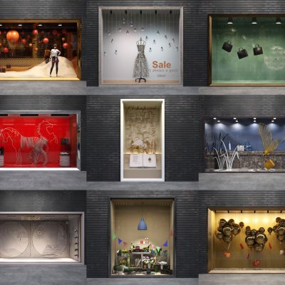 橱窗 商业街橱窗 商业街门店 店铺 商业店古铺 现代橱窗