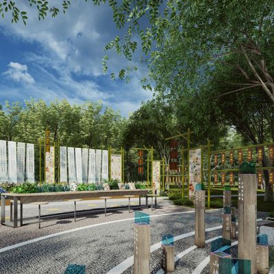 中式中医药文化景观公园 中医药药草科普园 中草药植物园科普文化公园