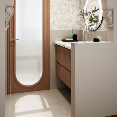 法式 奶油 中古风 石膏造型 柱头 干湿分离 干区