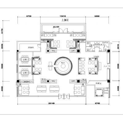 咖啡厅CAD布局方案
