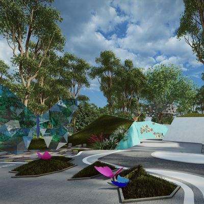 现代动物文化科普公园 现代蝴蝶科普公园 蝴蝶小游园景观广场