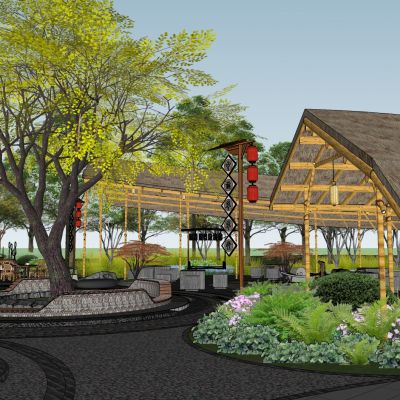 中式中医药文化景观公园 中医药药草科普园 中草药植物园科普文化公园