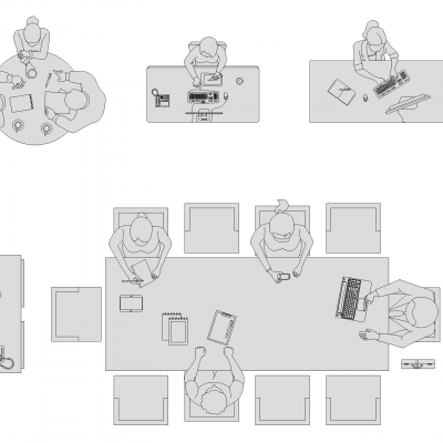 办公室人员俯视图