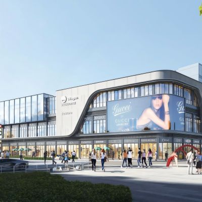 现代风格商业街、酒店