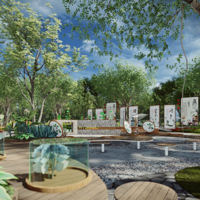 中式中医药文化景观公园 中医药药草科普园 中草药植物园科普文化公园