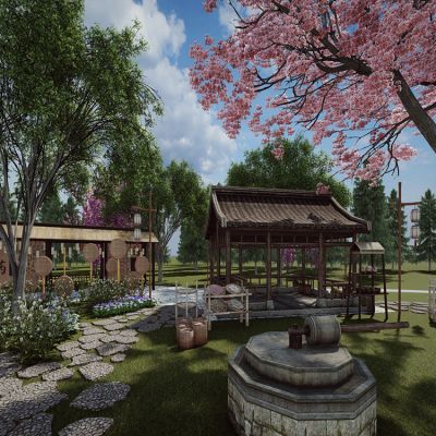 中式中医药文化景观公园 中医药药草科普园 中草药植物园科普文化公园