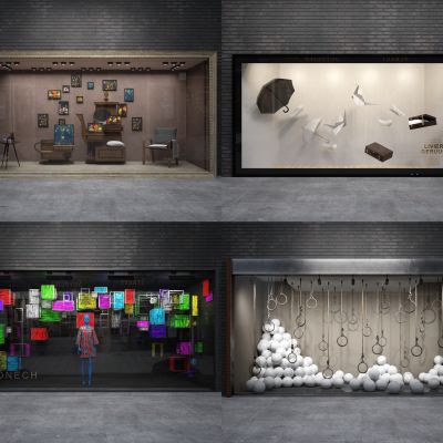 橱窗 商业街橱窗 商业街门店 店铺 商业店古铺 现代橱窗