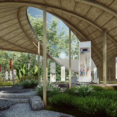 中式中医药文化景观公园 中医药药草科普园 中草药植物园科普文化公园