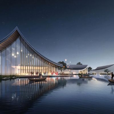 新中式滨水民宿建筑