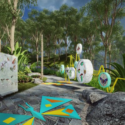 现代动物文化科普公园 现代蝴蝶科普公园 蝴蝶小游园景观广场