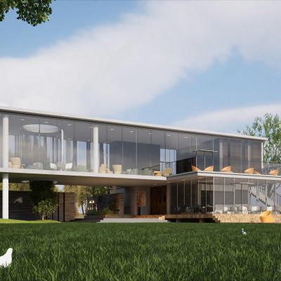 现代湖边餐厅 茶室设计_滨湖茶室_户外休闲桌椅