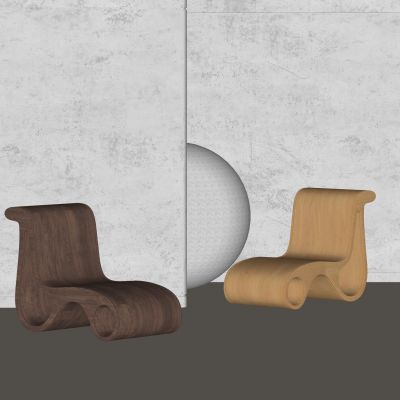 现代休闲椅单人椅躺椅懒人沙发木材椅