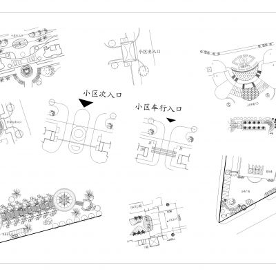 多类型景观小样设计CAD图集200+