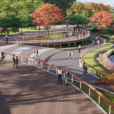 现代滨水景观_观景平台