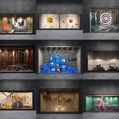 橱窗 商业街橱窗 商业街门店 店铺商业店 现代橱窗